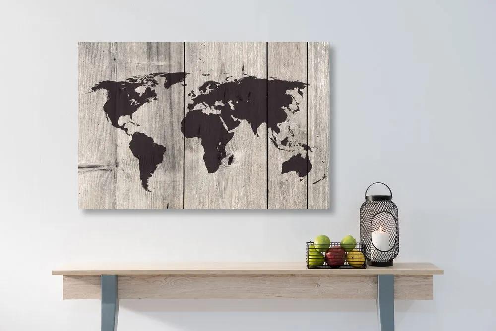 Εικόνα στο χάρτη από φελλό σε ξύλινο φόντο - 120x80  wooden