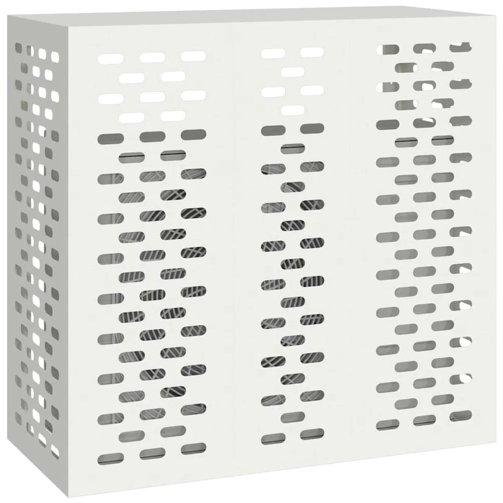 vidaXL Κάλυμμα κλιματιστικού Λευκό 110 x 50 x 105 εκ Ατσάλι