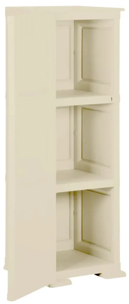 vidaXL Πλαστικό Ντουλάπι Angora Λευκό 40 x 43 x 125εκ. με Σχέδιο Ξύλου
