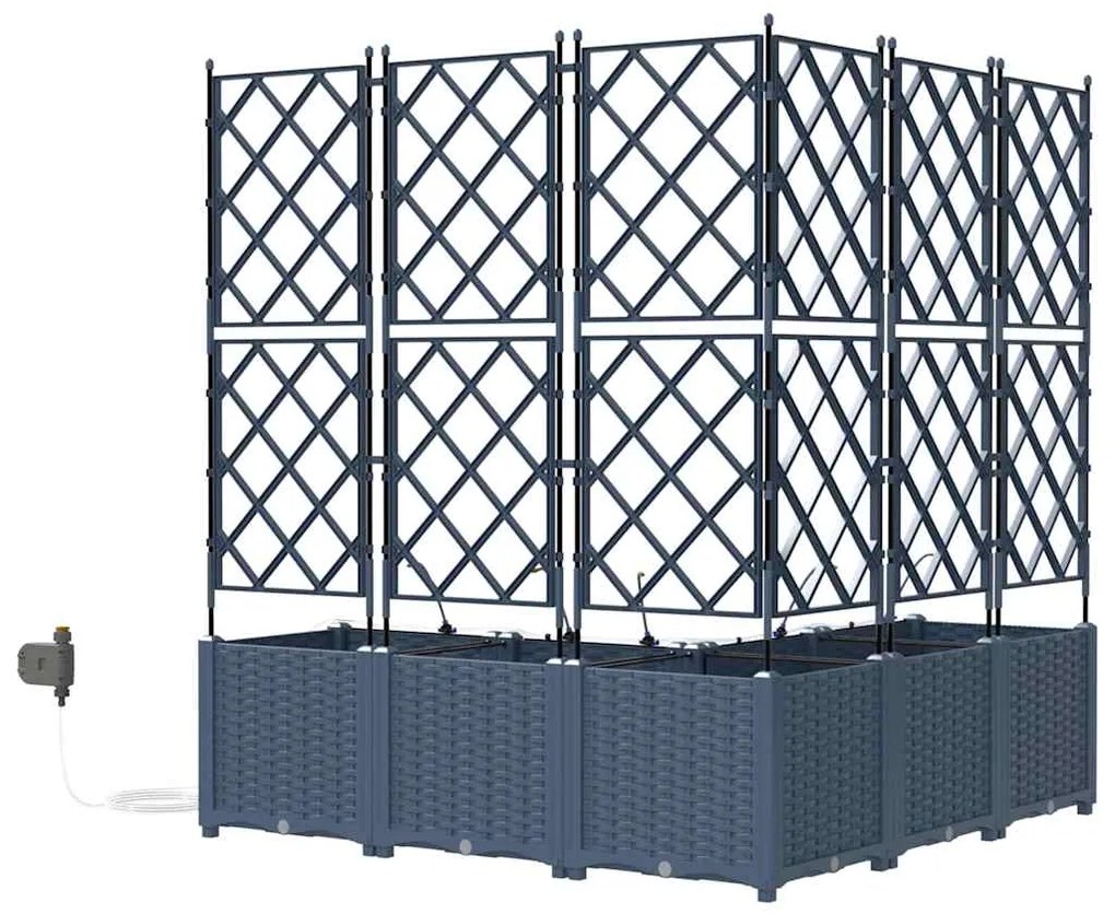 vidaXL Ζαρντινιέρες κήπου Γκρι 120 x 120 x 142 cm Ατσάλι