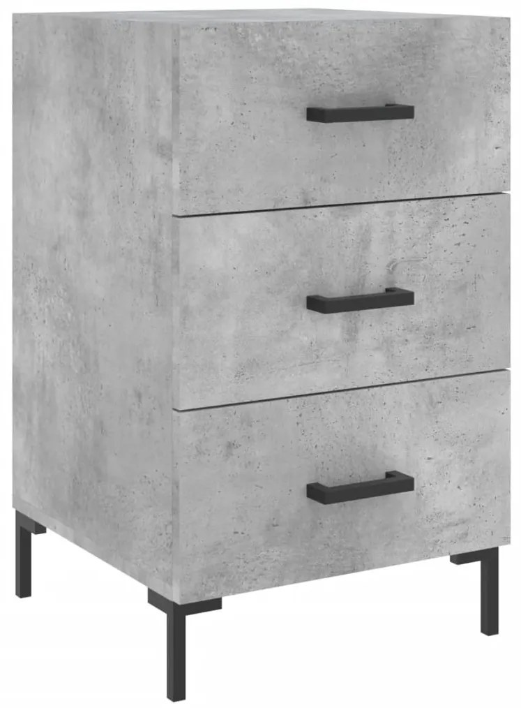 vidaXL Κομοδίνο Γκρι Σκυροδέματος 40x40x66 εκ. από Επεξεργασμένο Ξύλο