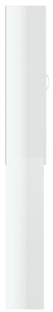 vidaXL Ντουλάπι Πλυντηρίου Γυαλιστερό Λευκό 64 x 25,5 x 190 εκ.