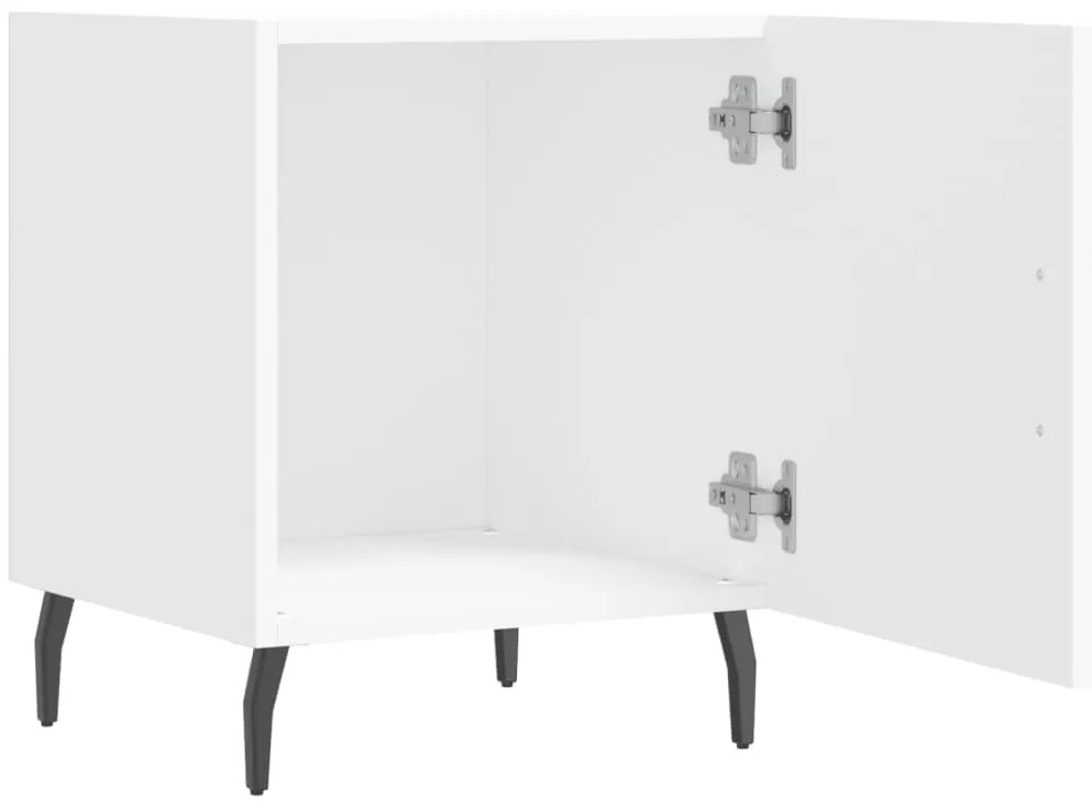 vidaXL Κομοδίνα 2 τεμ. Λευκά 40 x 40 x 50 εκ. από Επεξεργασμένο Ξύλο