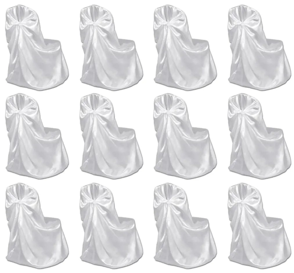 vidaXL Καλύμματα Καρέκλας για Δεξιώσεις Γάμου 12 τεμ. Λευκά