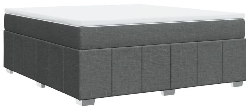 Κρεβάτι Boxspring με Στρώμα Σκούρο Γκρι 180x200 εκ Υφασμάτιν - Γκρι