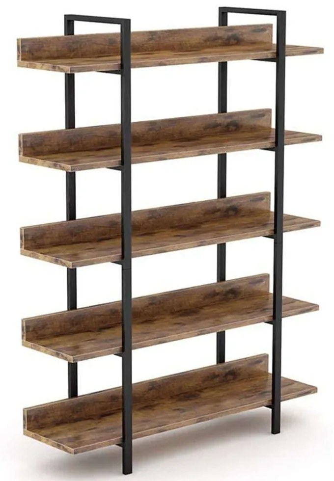 Βιβλιοθήκη Almond 197-000035 119x27x185cm Walnut-Black