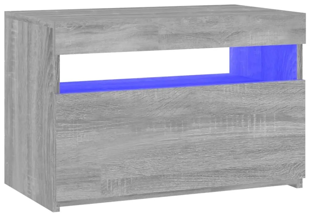 vidaXL Έπιπλο Τηλεόρασης με LED Γκρι Sonoma 60 x 35 x 40 εκ.