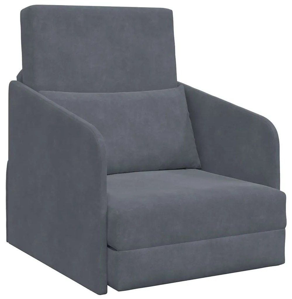 vidaXL Κρεβάτι καναπές Σκούρο Γκρι 65 x 80 x 83 εκ. Βελούδο