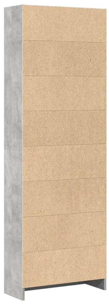 vidaXL Βιβλιοθήκη Γκρι Σκυροδέματος 60x24x176 εκ. Επεξεργ. Ξύλο