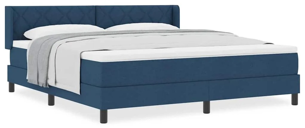 vidaXL Κρεβάτι box spring με στρώμα με στρώμα Μπλε 180 x 200 cm