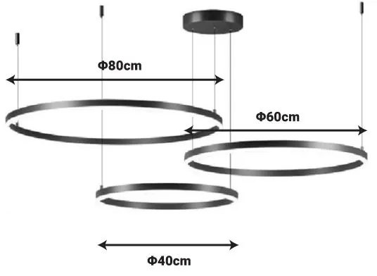 Φωτιστικό οροφής Premele led μαύρο μέταλλο Φ120x150εκ