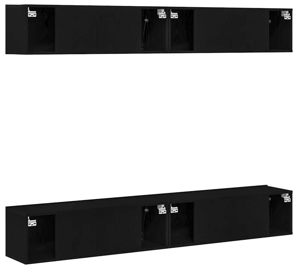 vidaXL Σετ επίπλου τηλεόρασης 4 pcs Μαύρη δρυς 100 x 30 x 30 cm