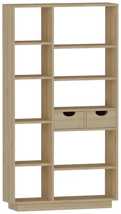 Βιβλιοθήκη με συρτάρια Dakin pakoworld σε oak απόχρωση 80x25x190εκ