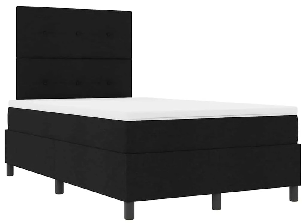 vidaXL Κρεβάτι με ελατήρια με στρώμα Μαύρο 120 x 200 cm ύφασμα