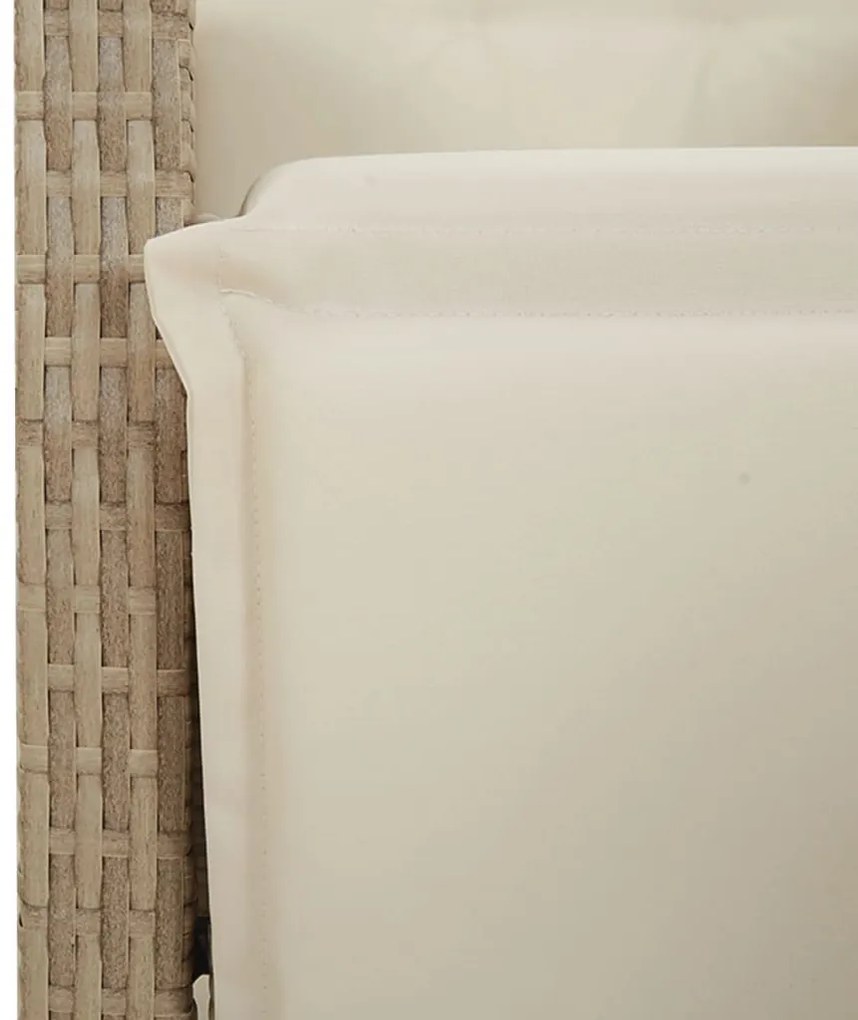 vidaXL Σετ Τραπεζαρίας Κήπου 4 τεμ. Μπεζ Συνθετικό Ρατάν με Μαξιλάρια