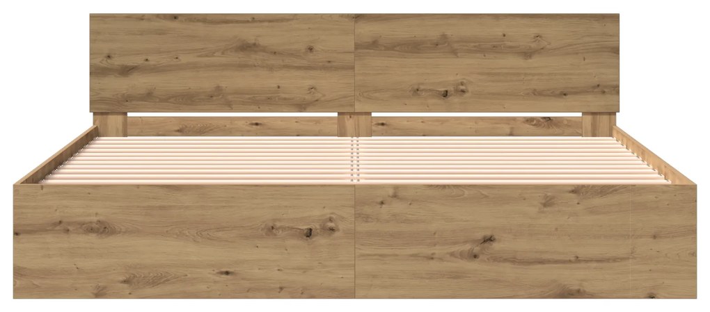 vidaXL Κρεβάτι με Κεφαλάρι σε Παλιό Δρύς – 180 x 200 εκ, από τεχνητό ξύλο.