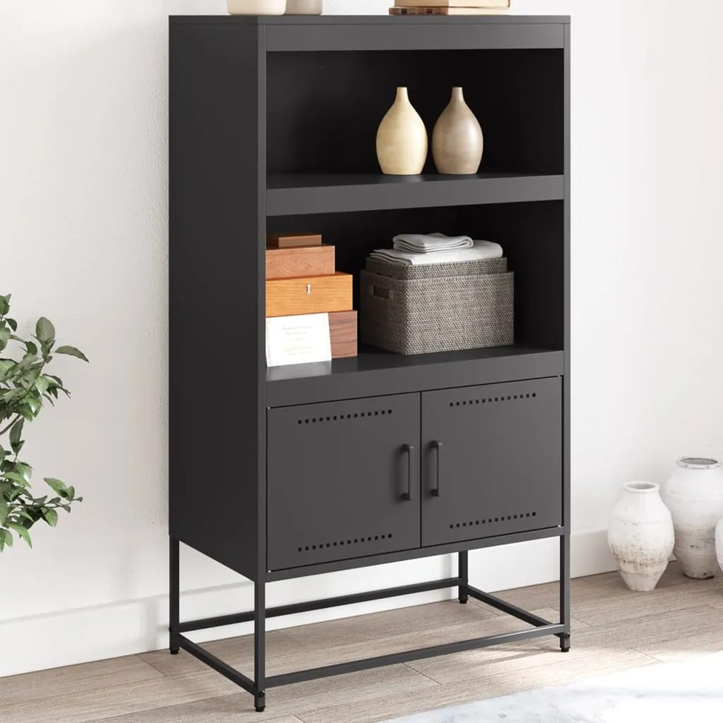 vidaXL Ραφιέρα Μαύρη 68,5x38,5x123,5 εκ. από Ατσάλι