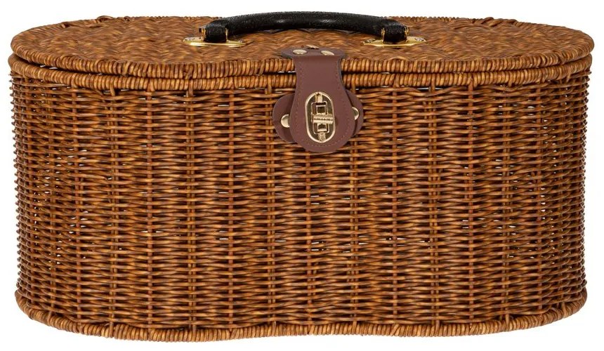 Καλάθι Πικ Νικ Rattan-Πλαστικό Καφέ iliadis 41x23,5x19/26εκ. 85944