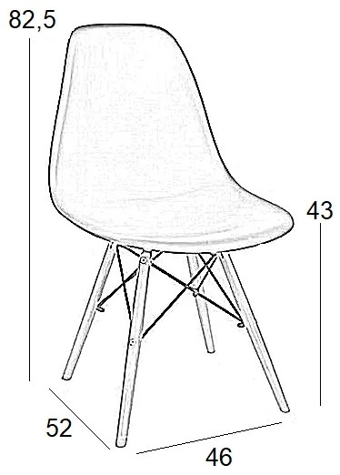 ΚΑΡΕΚΛΑ ΤΡΑΠΕΖΑΡΙΑΣ ΞΥΛΙΝΗ 4ΤΜΧ LOFT ΛΕΥΚΟ PP 46X52X43-82.5ΕΚ.