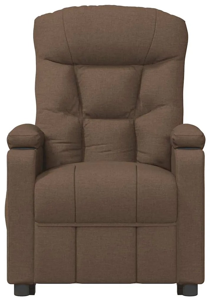 vidaXL Πολυθρόνα Μασάζ με Ανύψωση Καφέ Υφασμάτινη