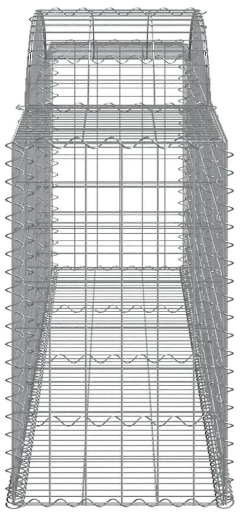 Συρματοκιβώτια Τοξωτά 7 τεμ. 300x50x80/100 εκ. Γαλβαν. Ατσάλι - Ασήμι