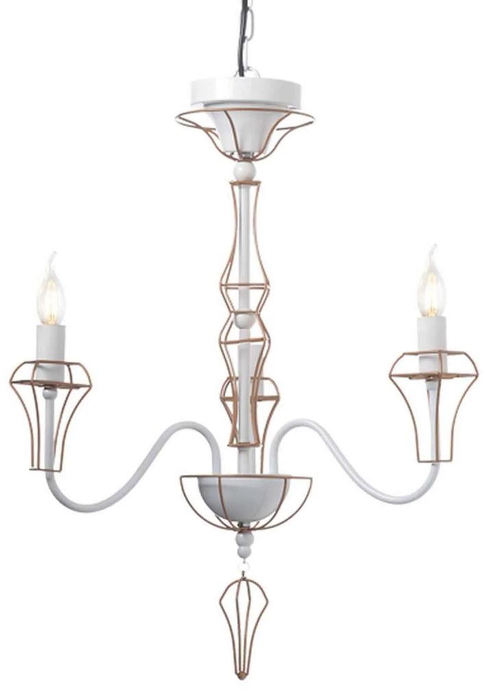 Τρίφωτο Φωτιστικό Οροφής EG168203PW White Metal