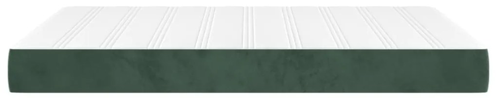 vidaXL Στρώμα με Pocket Springs Σκούρο Πράσινο 140x200x20εκ. Βελούδινο