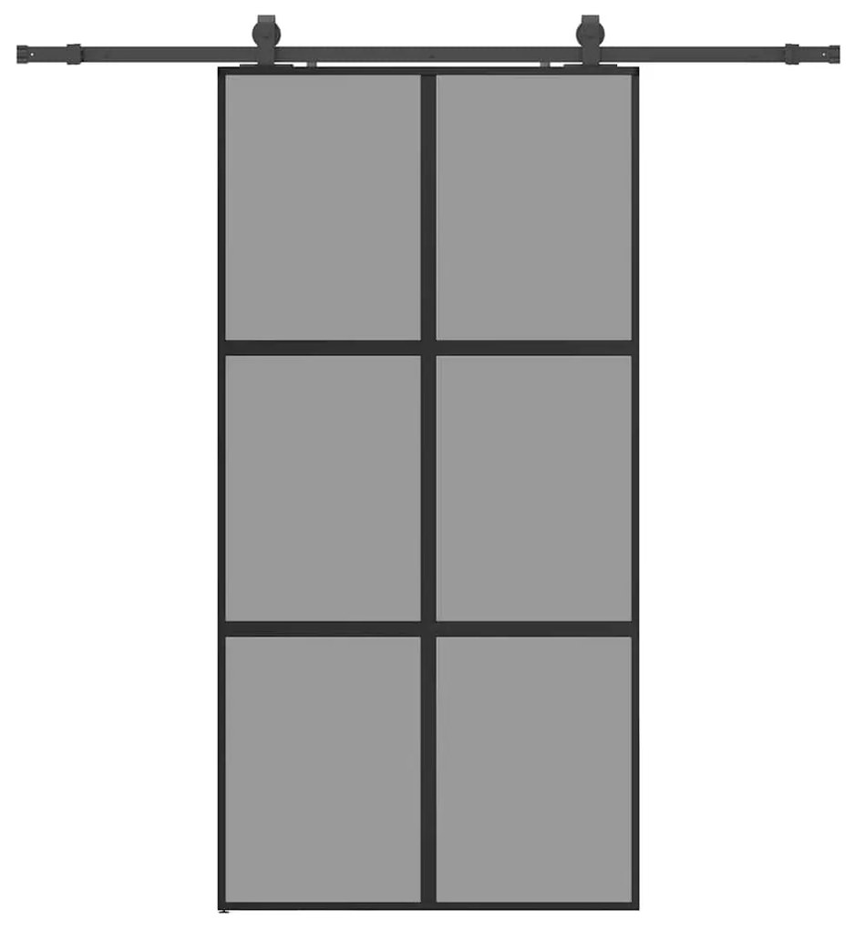 vidaXL Σετ συρόμενης πόρτας με υλικό μαύρο 102,5x205 cm