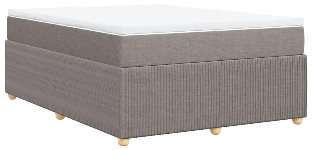 Κρεβάτι Boxspring με Στρώμα Taupe 140x190 εκ. Υφασμάτινο - Μπεζ-Γκρι