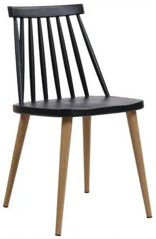 LAVIDA καρέκλα Μεταλλική Φυσικό/PP Μαύρο 43x48x77cm ΕΜ139,2