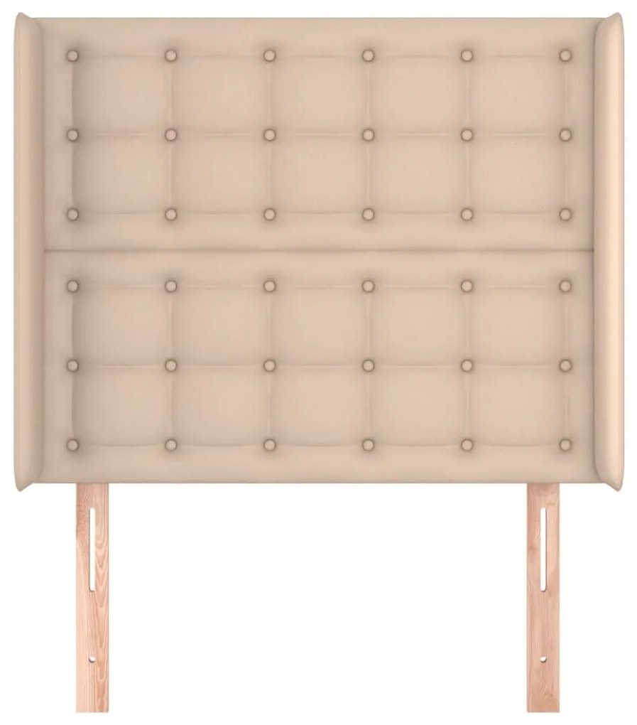Κεφαλάρι με Πτερύγια Καπουτσίνο 83x16x118/128 εκ. Συνθ. Δέρμα - Καφέ