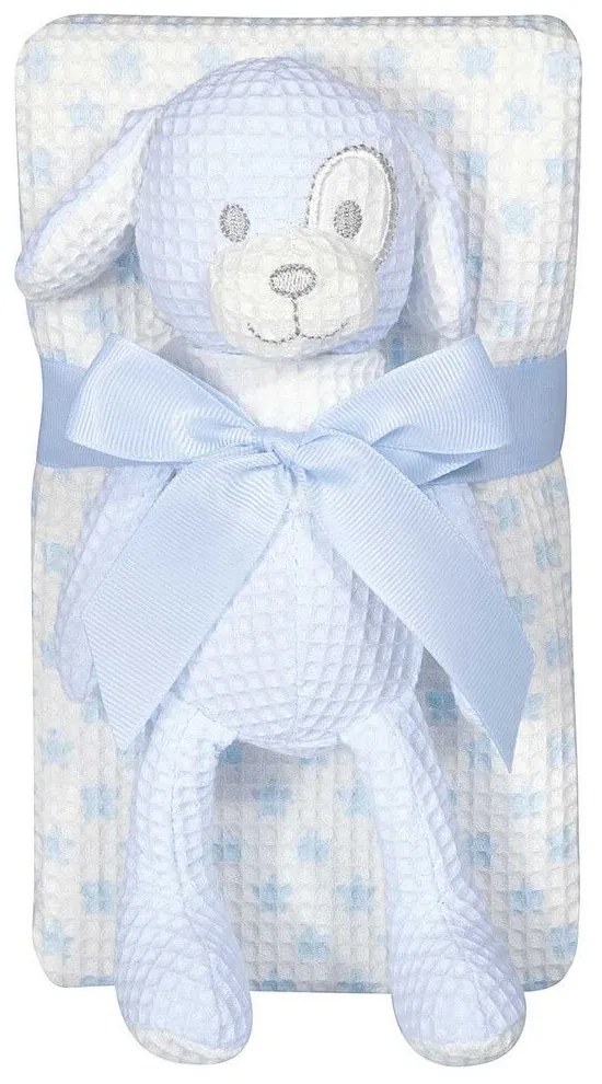 Κουβέρτα Βρεφική Με Παιχνίδι 8856 White-Blue Greenwich Polo Club Αγκαλιάς 75x100cm 100% Βαμβάκι