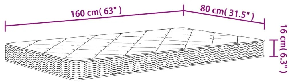 Στρώμα Αφρού Παιδικό Medium Soft 80x160 εκ. - Λευκό