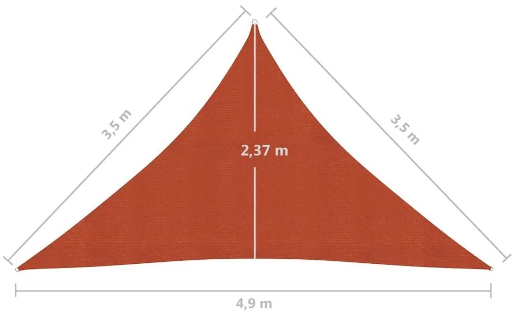Πανί Σκίασης Τερακότα 3,5 x 3,5 x 4,9 μ. από HDPE 160 γρ./μ² - Καφέ