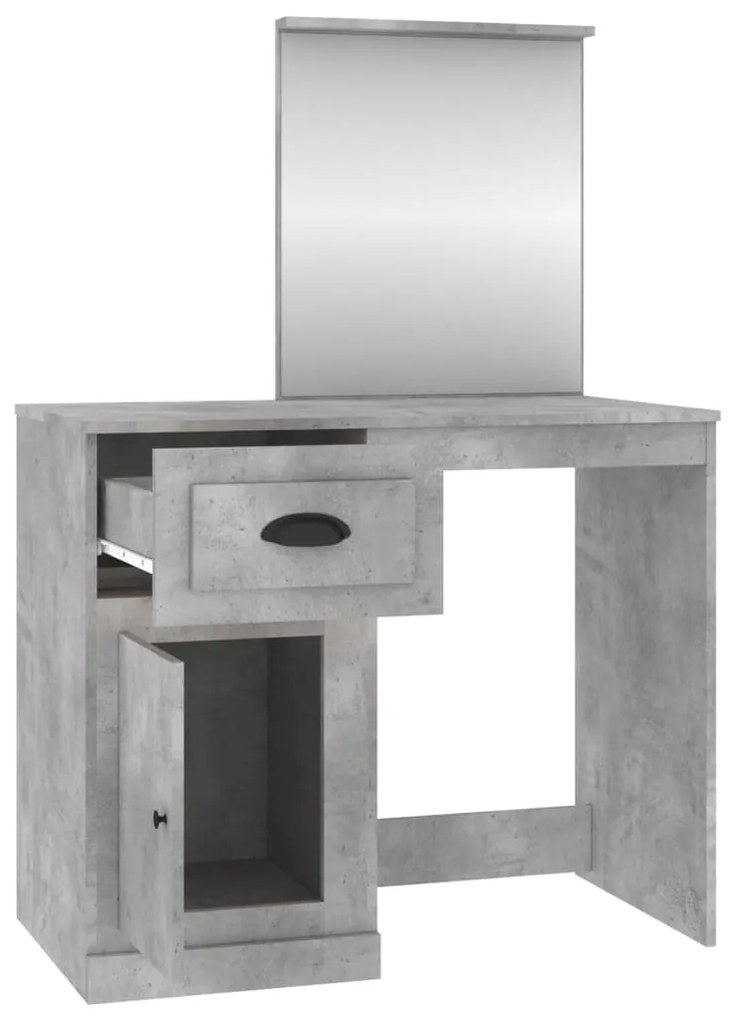 vidaXL Μπουντουάρ με Καθρέφτη Γκρι Σκυροδέμ. 90x50x132,5 εκ Επ. Ξύλο