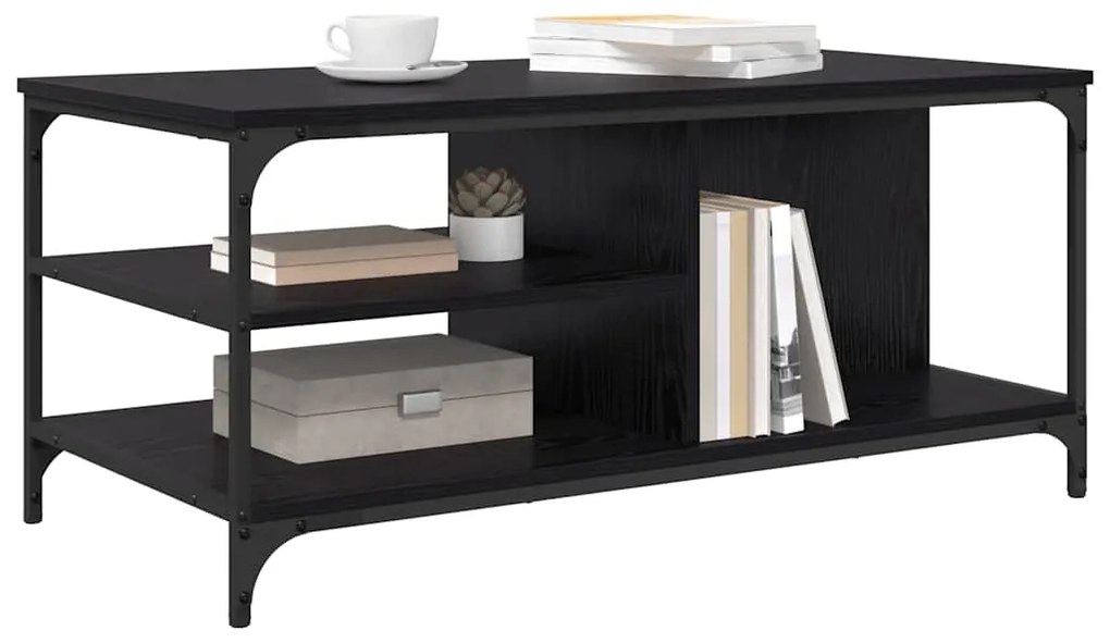 vidaXL Τραπεζάκι σαλονιού Μαύρη Οξυά 100 x 50 x 45 cm