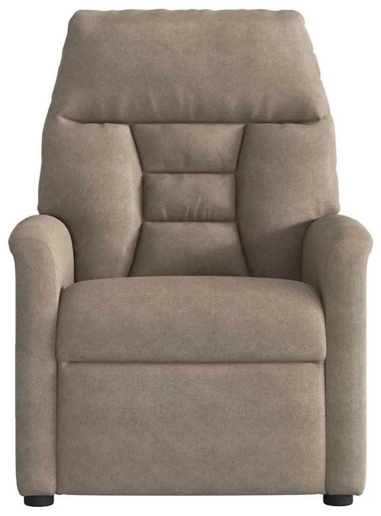 vidaXL Πολυθρόνα Μασάζ Ανακλινόμενη Γκρι / Μπεζ Ύφασμα Μικροϊνών