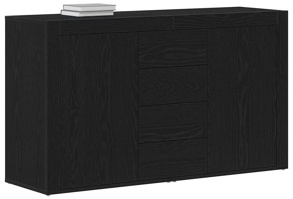 vidaXL Πλαϊνό γραφείο Μαύρη Οξυά 120 x 36 x 69 εκ Επεξεργασμένο ξύλο