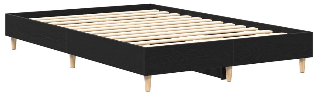 vidaXL κρεβάτι 140x190 εκ. Μαύρο ξύλο δρυς