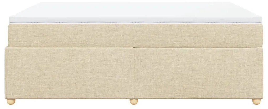 Κρεβάτι Boxspring με Στρώμα Κρεμ 140x190 εκ. Υφασμάτινο - Κρεμ