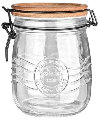 Estia Δοχείο Αποθήκευσης Allure Γυάλινο 750ml 11x11x15.5cm Καπάκι Με Κλιπ 01-23898