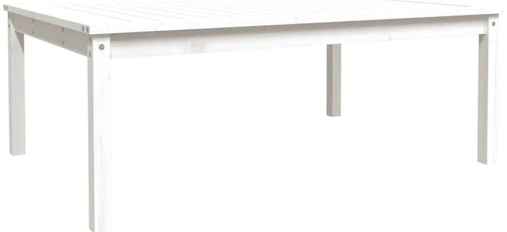 vidaXL Τραπέζι Κήπου Λευκό 121x82,5x45 εκ. από Μασίφ Ξύλο Πεύκου