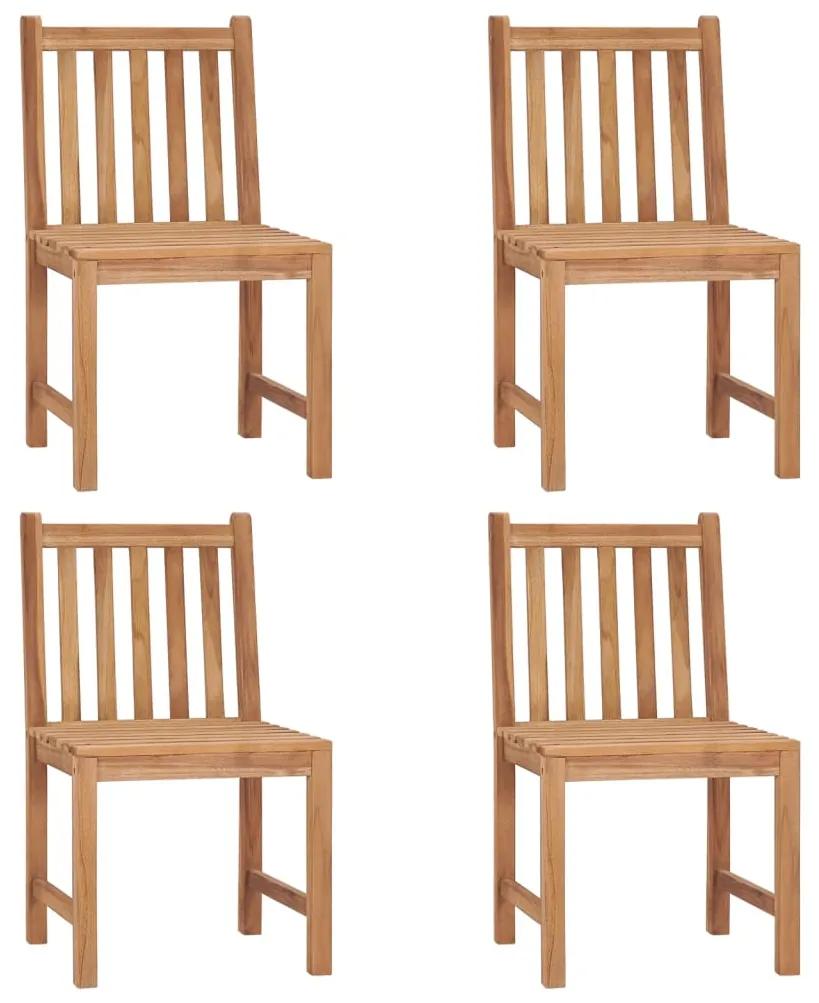 Καρέκλες Κήπου 4 τεμ. από Μασίφ Ξύλο Teak