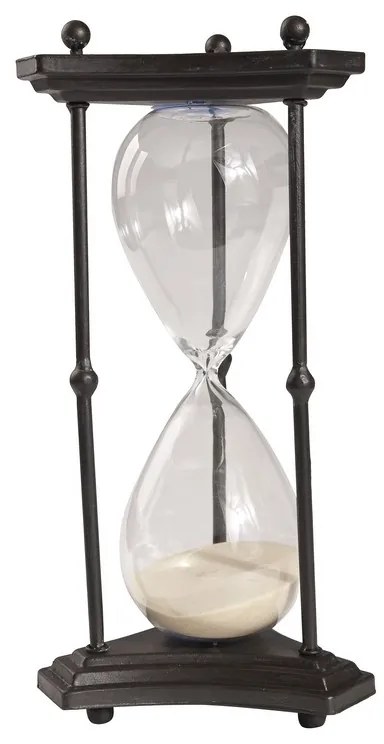 Artekko Hourglass Κλεψύδρα Διακοσμητική σε Μεταλλική Βάση Μαύρη με Μπεζ Άμμο (19.1x19.1x41.9)cm Artekko 36882-TAN