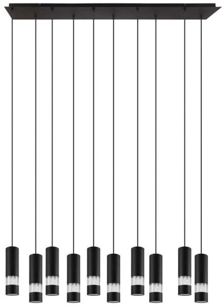 Φωτιστικό Οροφής - Ράγα 39707 Bernabeta GU10/10 Black Eglo Metal, Glass