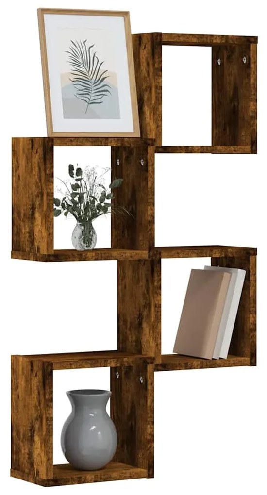 vidaXL Ράφια Τοίχου 4 pcs Καφέ 26 x 15 x 26 cm Επεξεργασμένο ξύλο