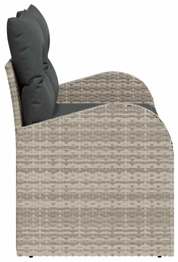 vidaXL Καναπές Κήπου Ανοιχτό γκρι 124 x 62 x 69cm συνθετικό ρατάν