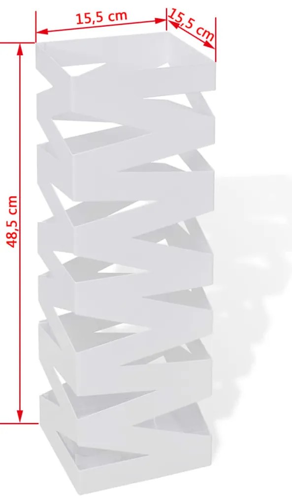 Ομπρελοθήκη Τετράγωνη Λευκή 48,5 εκ. Ατσάλινη