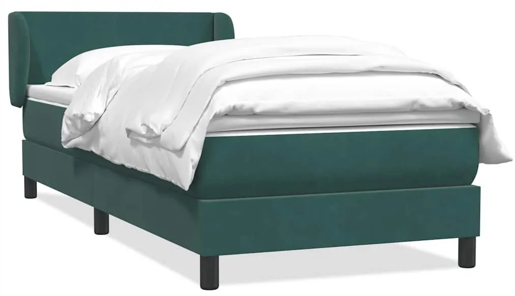 Box Spring κρεβάτι με στρώμα σκούρο πράσινο 80x220εκ. Βελούδινο 3317382