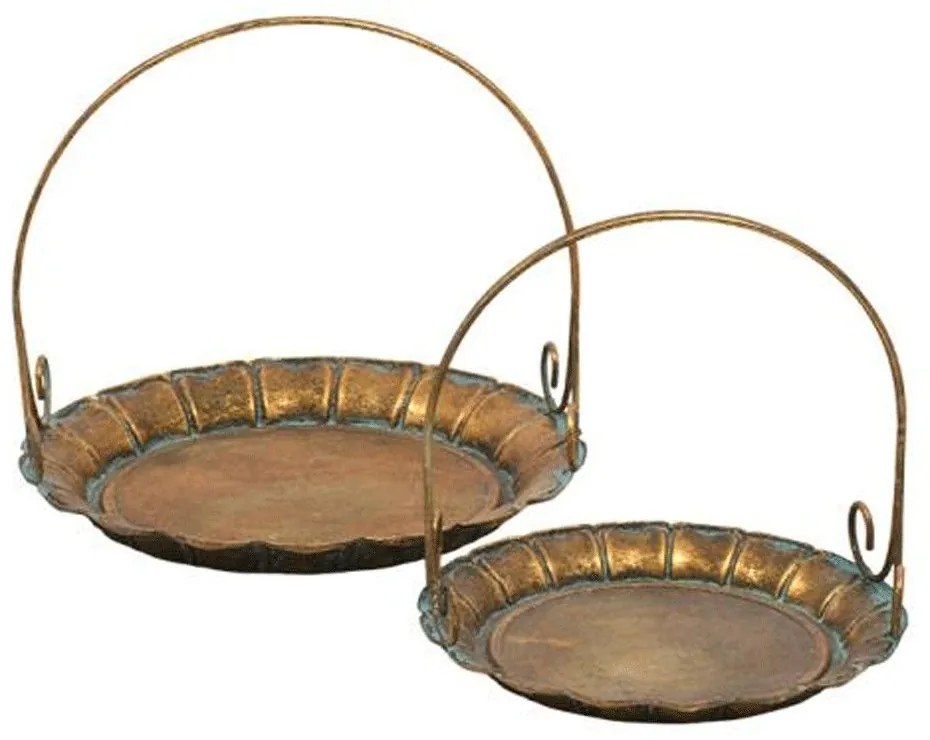 Διακοσμητικός Δίσκος (Σετ 2Τμχ) 149-223-037 28x28x27cm Bronze Metal